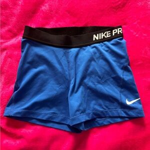 blue nike pro shorts
